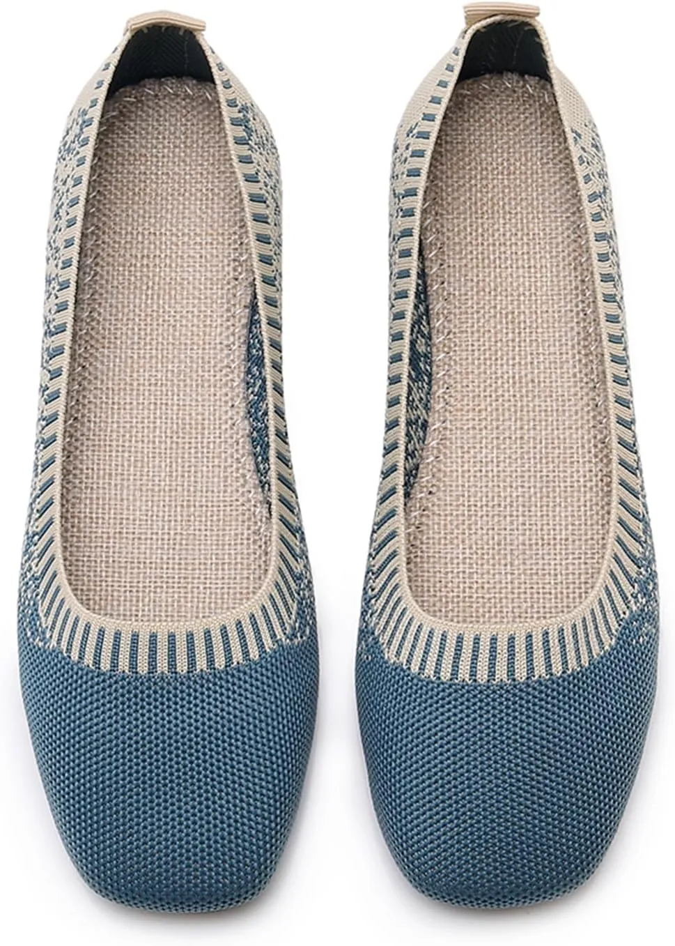RVROVIC Women Flat Shoes Knitted Lightweight Slip-on Loafers Breathabel Soft Comfortable Ballet Flats