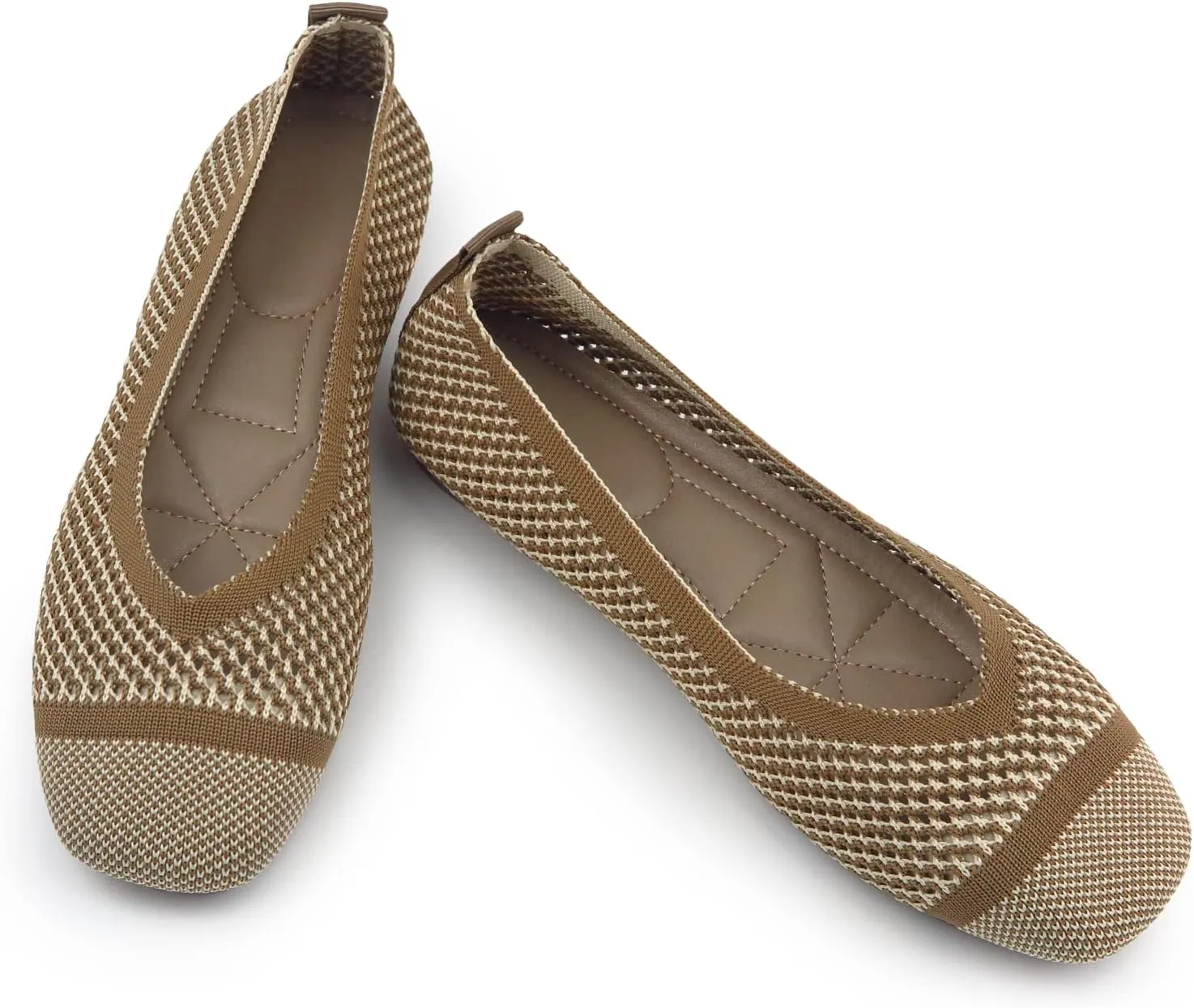 RVROVIC Women Flat Shoes Knitted Lightweight Slip-on Loafers Breathabel Soft Comfortable Ballet Flats