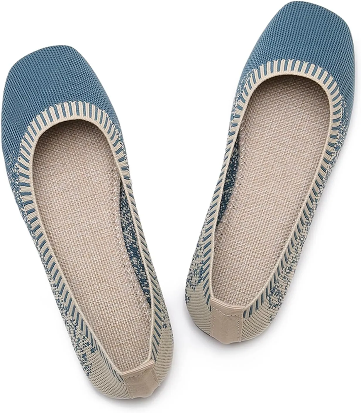 RVROVIC Women Flat Shoes Knitted Lightweight Slip-on Loafers Breathabel Soft Comfortable Ballet Flats