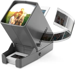 Rybozen 35mm Slide Viewer, 3X Magnification and Desk Top LED Lighted Illuminated Viewing and Battery Operation-for 35mm Slides & Positive Film Negatives(4AA Batteries Included)