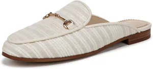 Sam Edelman Women's Linnie Loafer, White/Natural Striped Linen, 9.5
