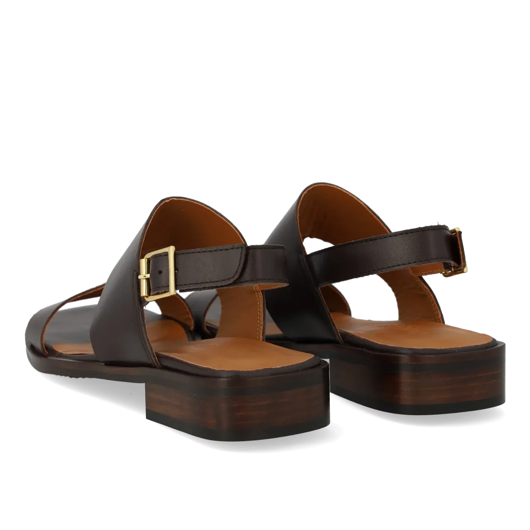 Sandal with decorative stitching detail