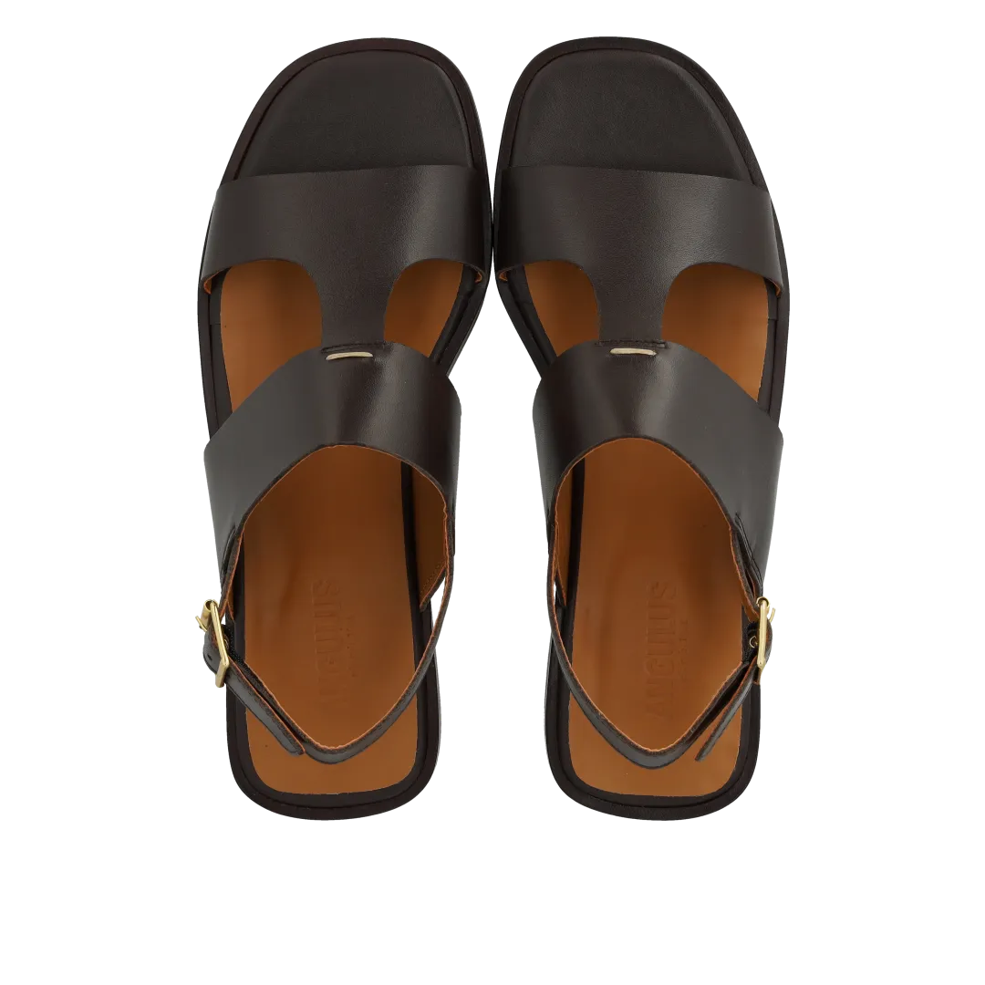 Sandal with decorative stitching detail