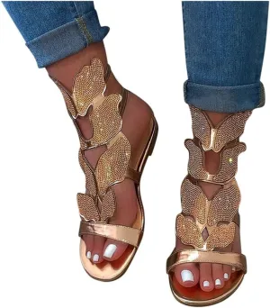 Sandals for Women Platform,Women 2020 New Fahison Rhinestone Butterfly Non-Slip Breathable Casual Sandals Sandals