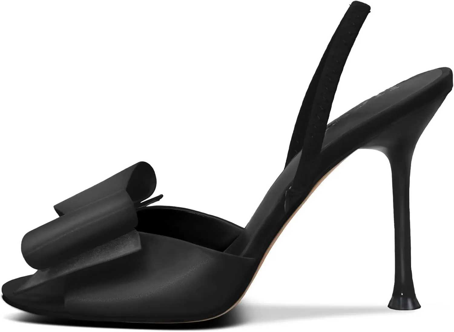 Satin High Heels Slingback Open Toe Mules Sandals Bow Stiletto Sexy Heels Comfortable Wedding Party Shoes