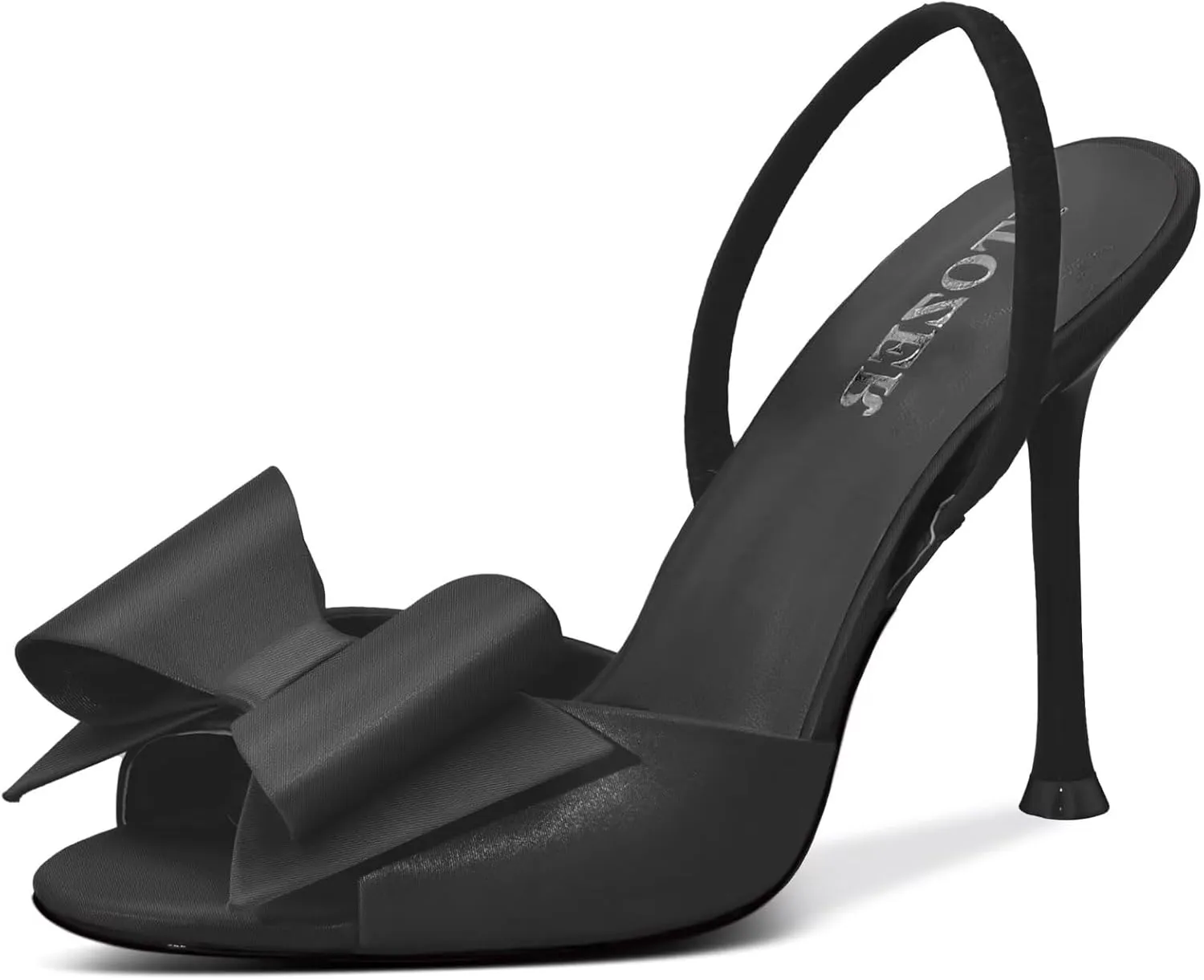 Satin High Heels Slingback Open Toe Mules Sandals Bow Stiletto Sexy Heels Comfortable Wedding Party Shoes