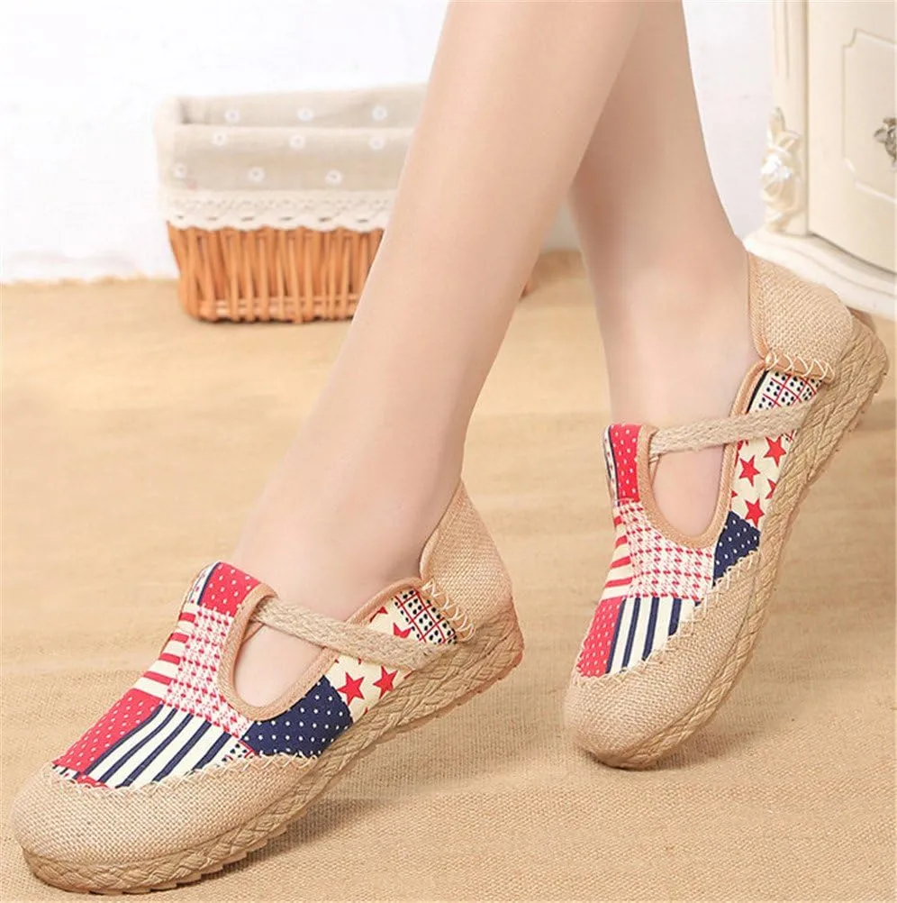 SATUKI Embroidered Shoes for Women, Chinese Style Handmade Casual Loafer Flat Dress Shoes