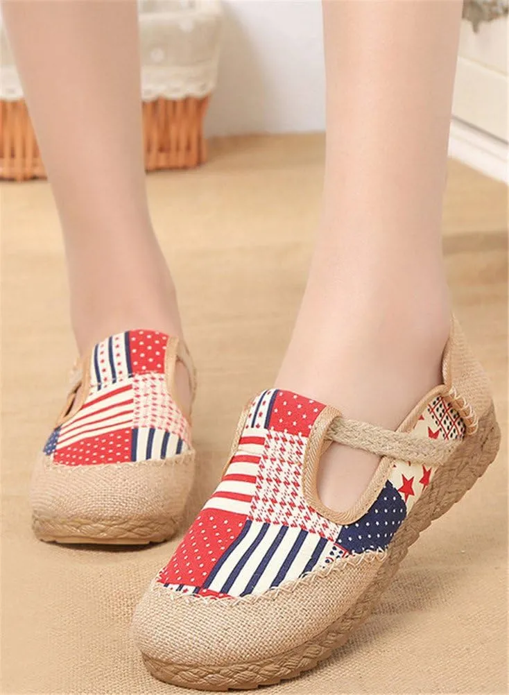 SATUKI Embroidered Shoes for Women, Chinese Style Handmade Casual Loafer Flat Dress Shoes