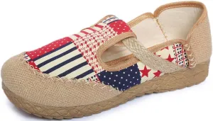 SATUKI Embroidered Shoes for Women, Chinese Style Handmade Casual Loafer Flat Dress Shoes