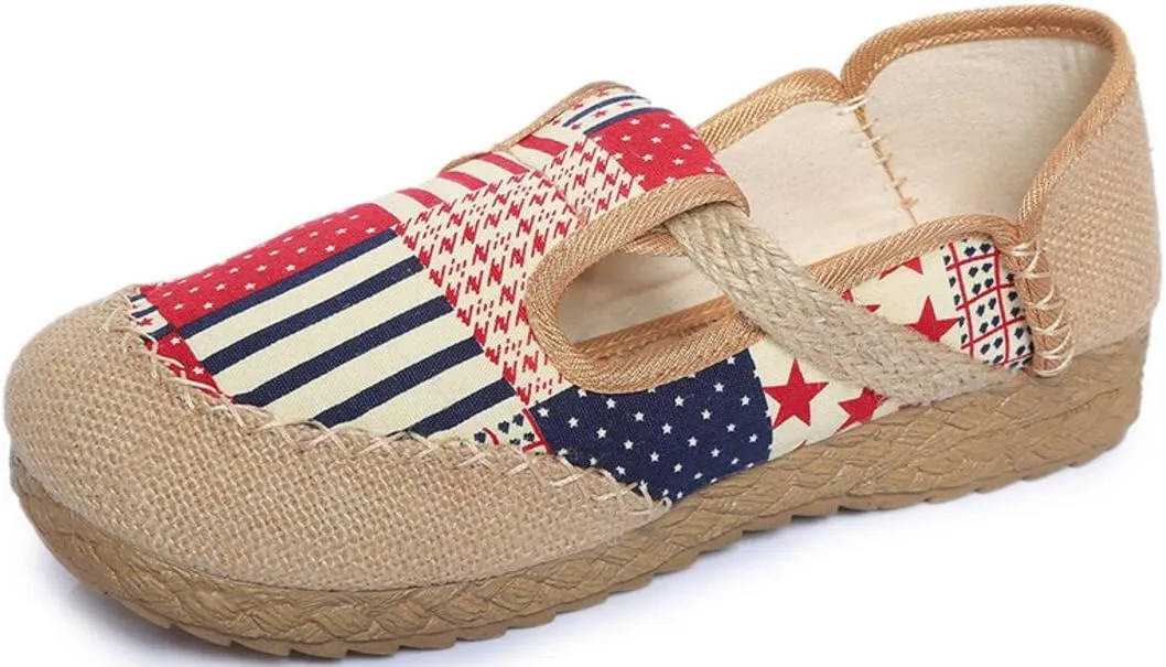 SATUKI Embroidered Shoes for Women, Chinese Style Handmade Casual Loafer Flat Dress Shoes