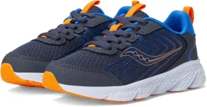 Saucony Wind 3.0 (Little Big Kid) Sneaker, Navy/Peel, 5 Wide US Unisex