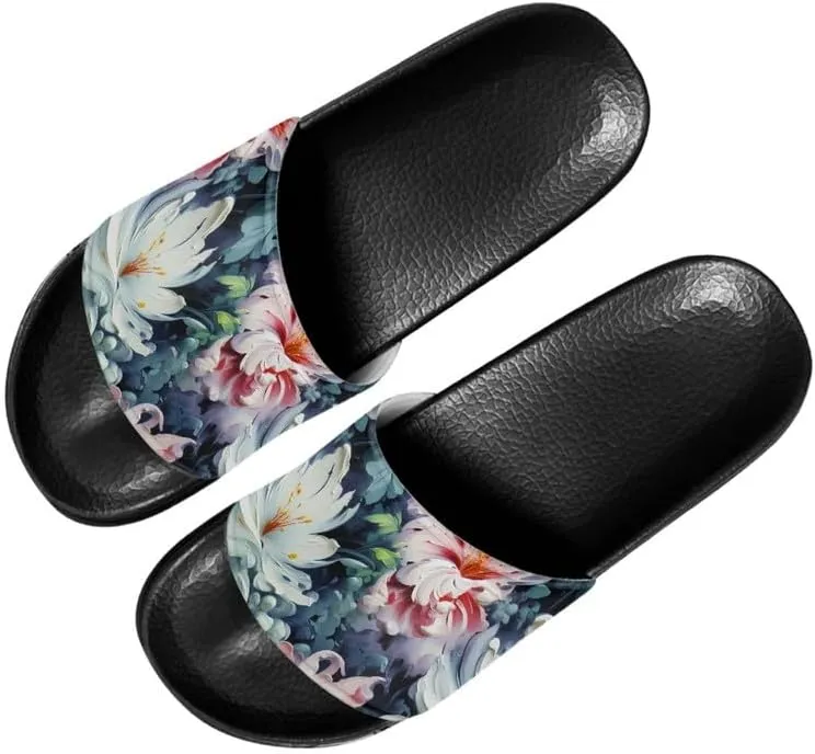 Semioury Dahlia Cozy Indoor Outdoor Non Slide Slipper Women Iris Butterfly Comfort Four Season Slippers Thick Cushioned Sole