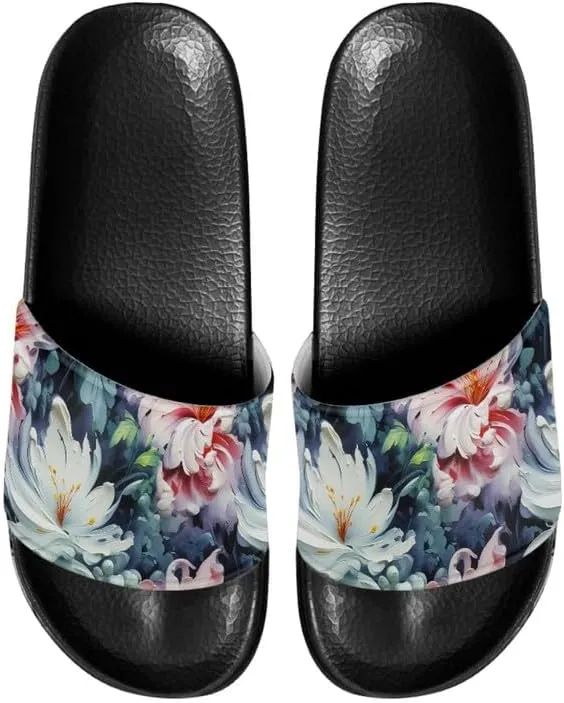 Semioury Dahlia Cozy Indoor Outdoor Non Slide Slipper Women Iris Butterfly Comfort Four Season Slippers Thick Cushioned Sole