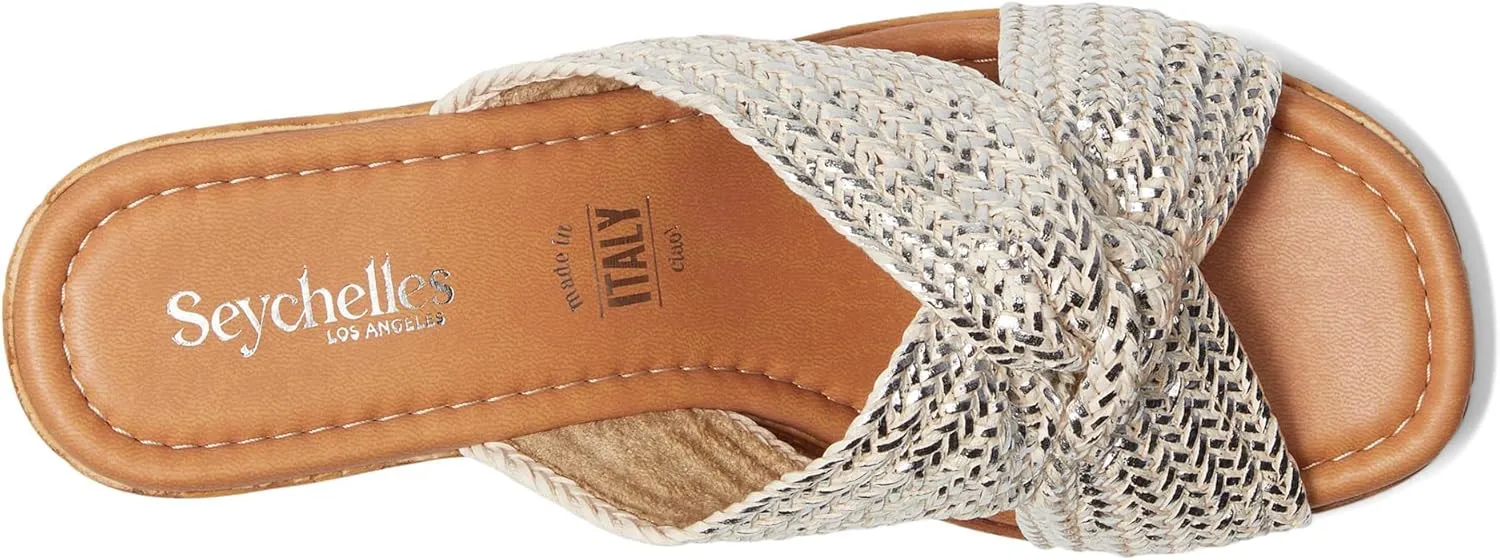 Seychelles Women's Adorned Metallic Raffia Slide Sandal