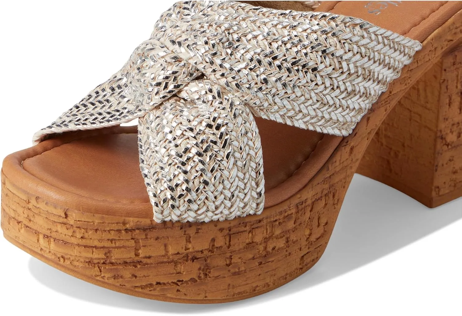 Seychelles Women's Adorned Metallic Raffia Slide Sandal