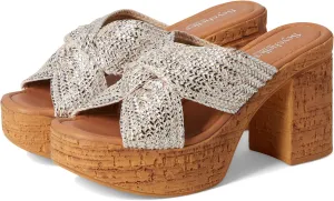 Seychelles Women's Adorned Metallic Raffia Slide Sandal