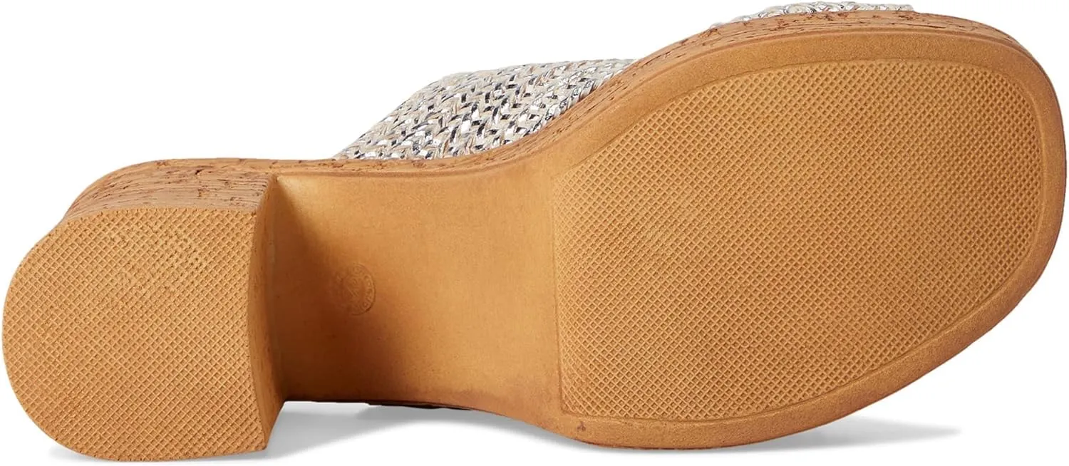 Seychelles Women's Adorned Metallic Raffia Slide Sandal