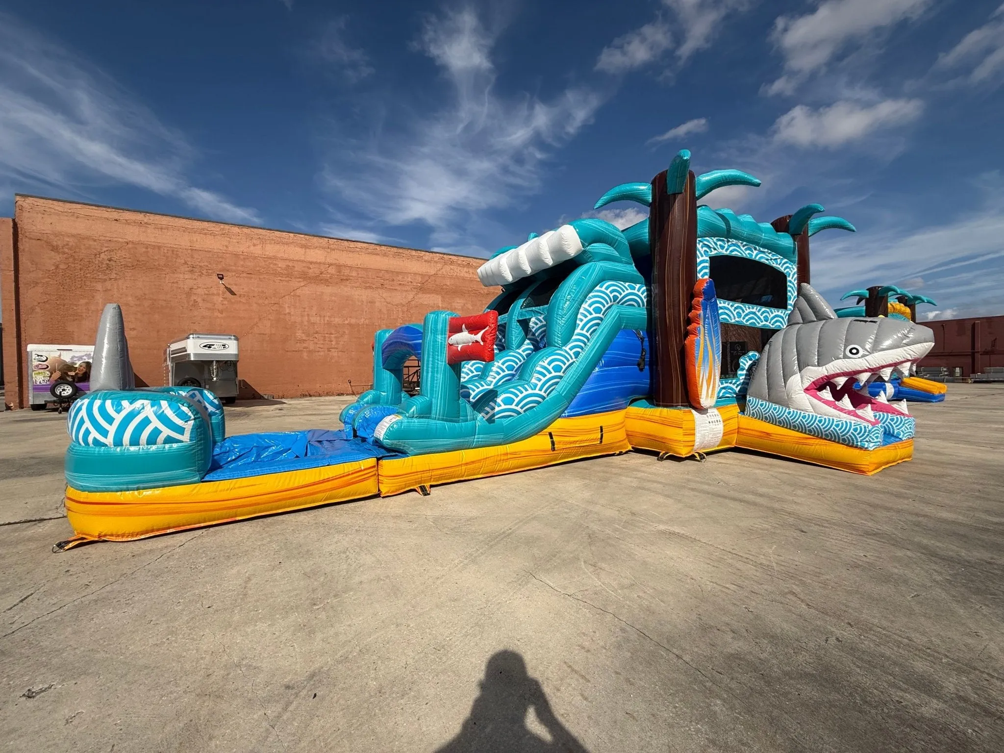 Shark Beach Dual Lane Bounce House with Slide (Wet/Dry)