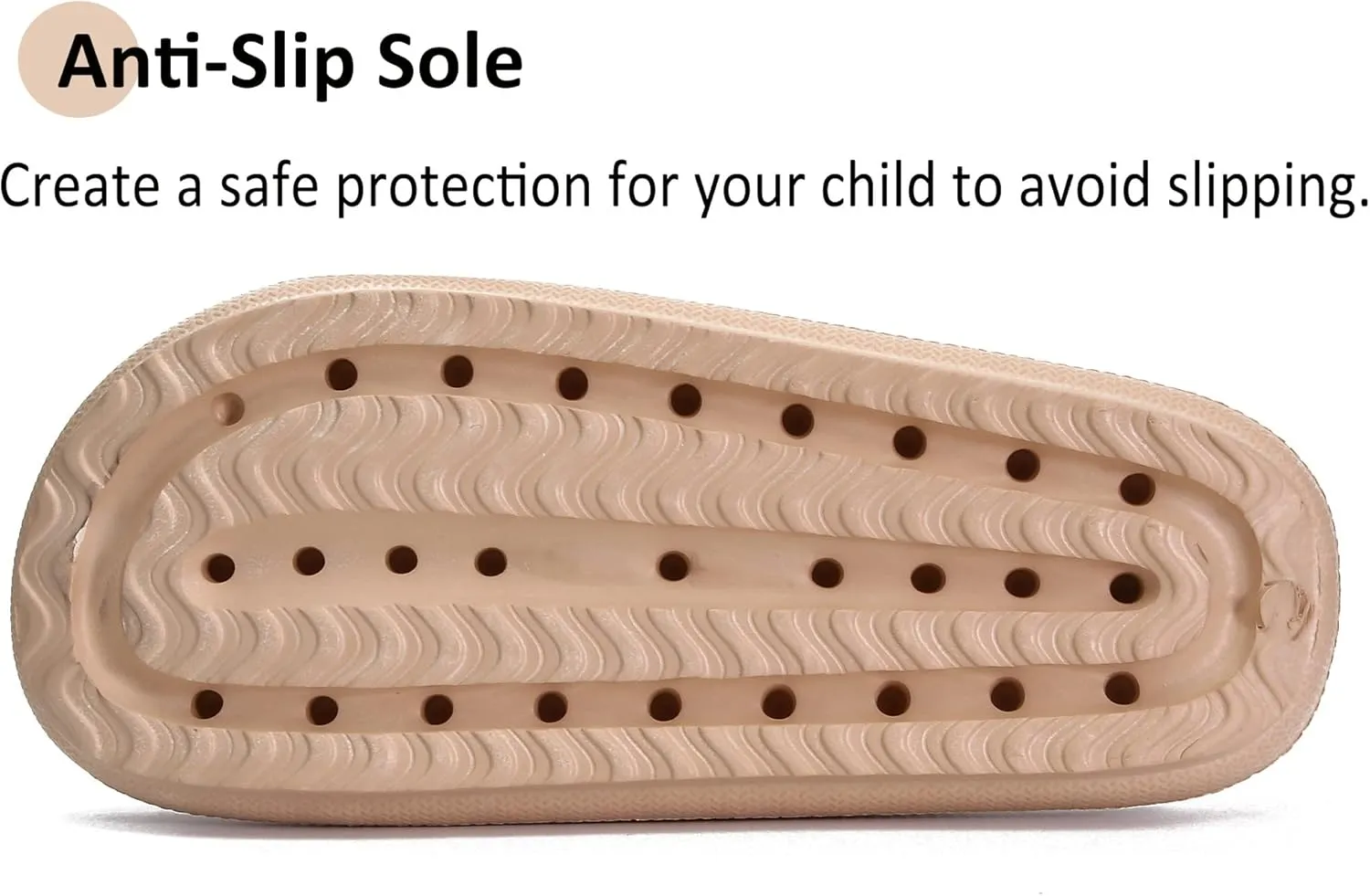 Sharllen Cloud Slides for Boys & Girls - Non-Slip House Slippers for Kids - Beach Slide Sandals in Black, White & Beige