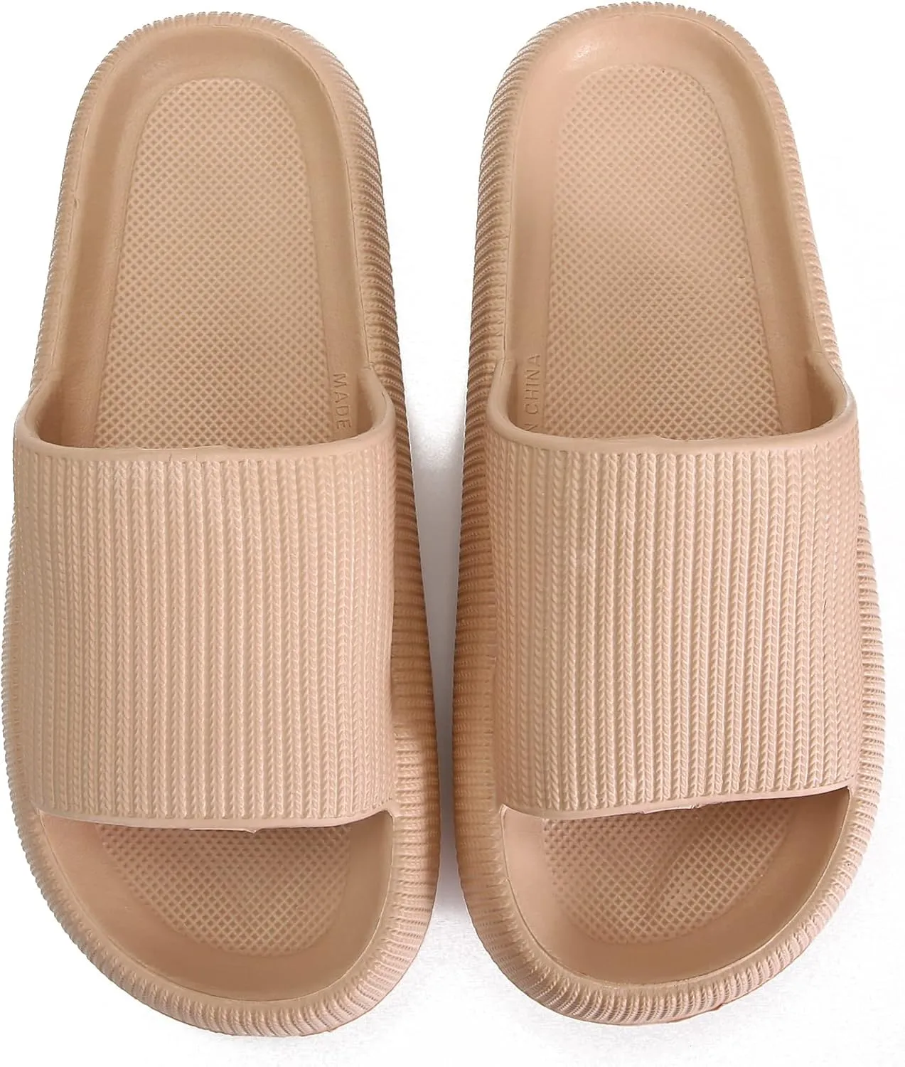 Sharllen Cloud Slides for Boys & Girls - Non-Slip House Slippers for Kids - Beach Slide Sandals in Black, White & Beige