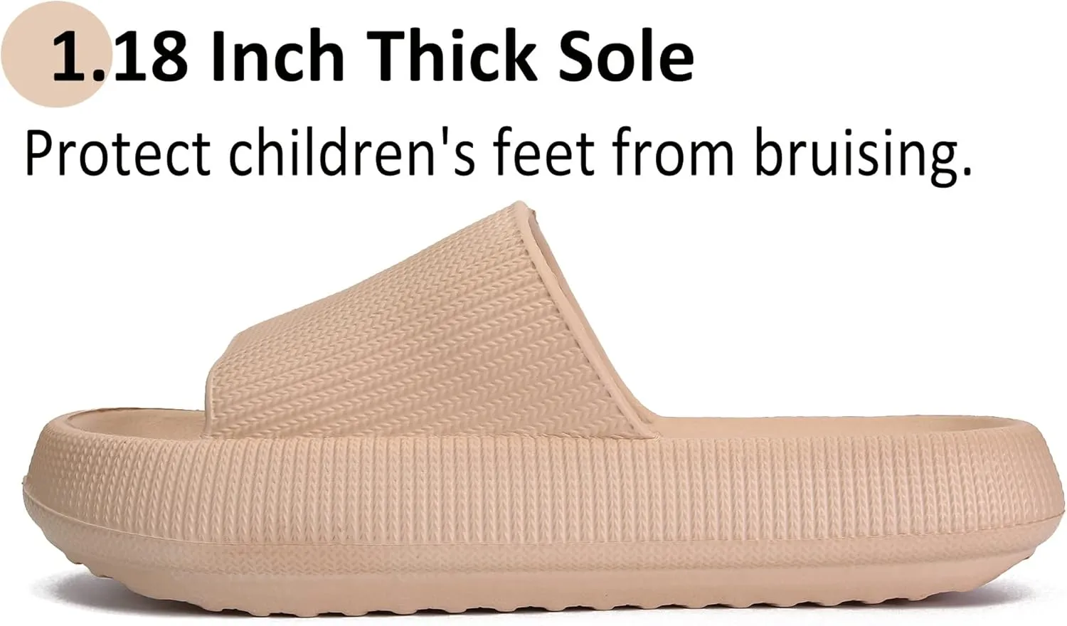 Sharllen Cloud Slides for Boys & Girls - Non-Slip House Slippers for Kids - Beach Slide Sandals in Black, White & Beige
