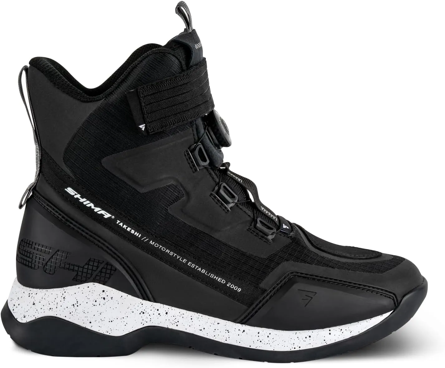 SHIMA TAKESHI VENT, Motorcycle Shoes for Men - Breathable, Reinforced Street Riding Shoes with ATOP Closure System, Ankle Support, Anti-Slip Sole, Gear Pad (Black, 10.5)