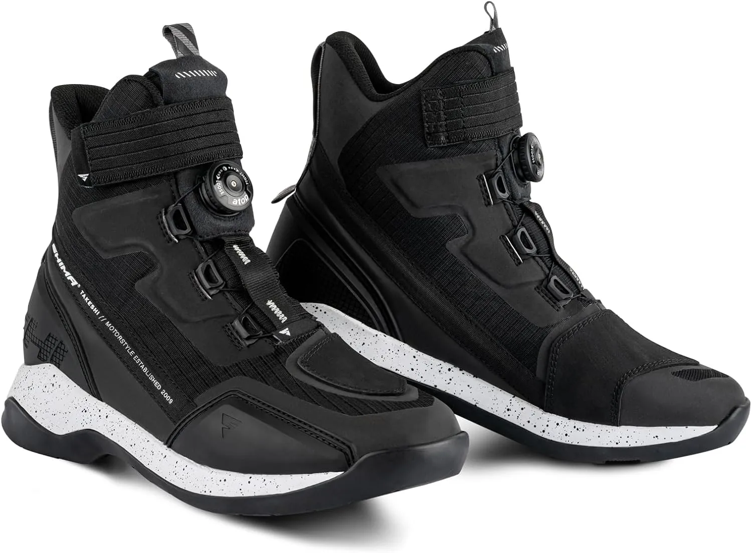 SHIMA TAKESHI VENT, Motorcycle Shoes for Men - Breathable, Reinforced Street Riding Shoes with ATOP Closure System, Ankle Support, Anti-Slip Sole, Gear Pad (Black, 10.5)