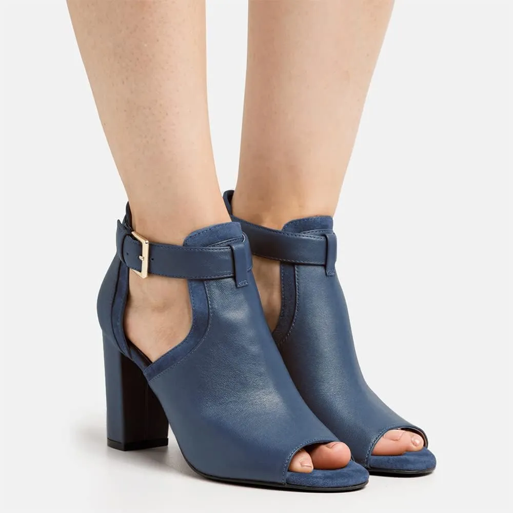 SHODENSE Women High Chunky Heel Sandal Booties Open Peep Toe Cutout Ankle Booties Buckle Strap D-orsay 3 Inch Heels Summer Booties Suede Hollowed Patchwork Dress Sandal Ladies Party Fashion 4-11 M US