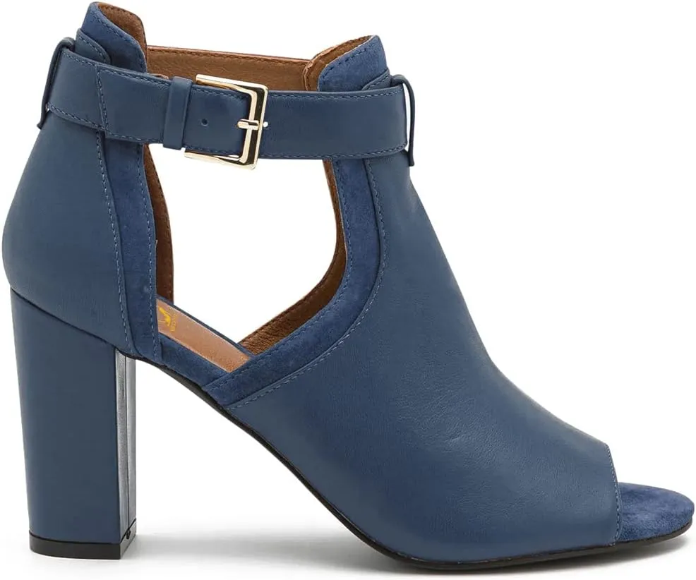 SHODENSE Women High Chunky Heel Sandal Booties Open Peep Toe Cutout Ankle Booties Buckle Strap D-orsay 3 Inch Heels Summer Booties Suede Hollowed Patchwork Dress Sandal Ladies Party Fashion 4-11 M US