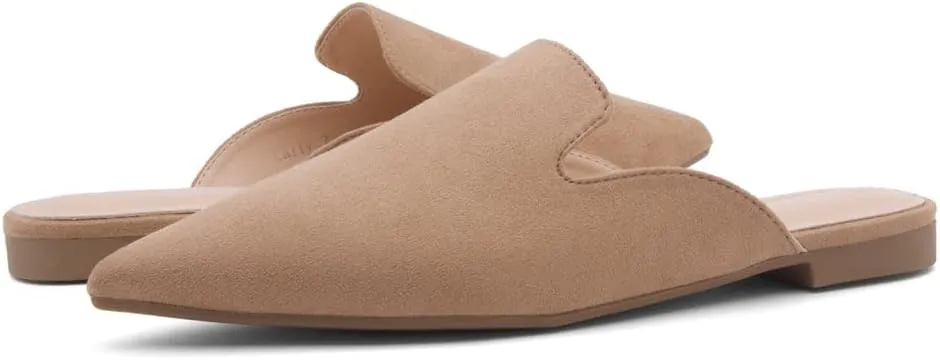 Shoe Land Cally Women's Mules, Pointed Toe Backless Loafer Shoes, Comfortable Flats, Slip-On Slides, Casual Flat Mule for Party, Office, Daily Wear, and Business
