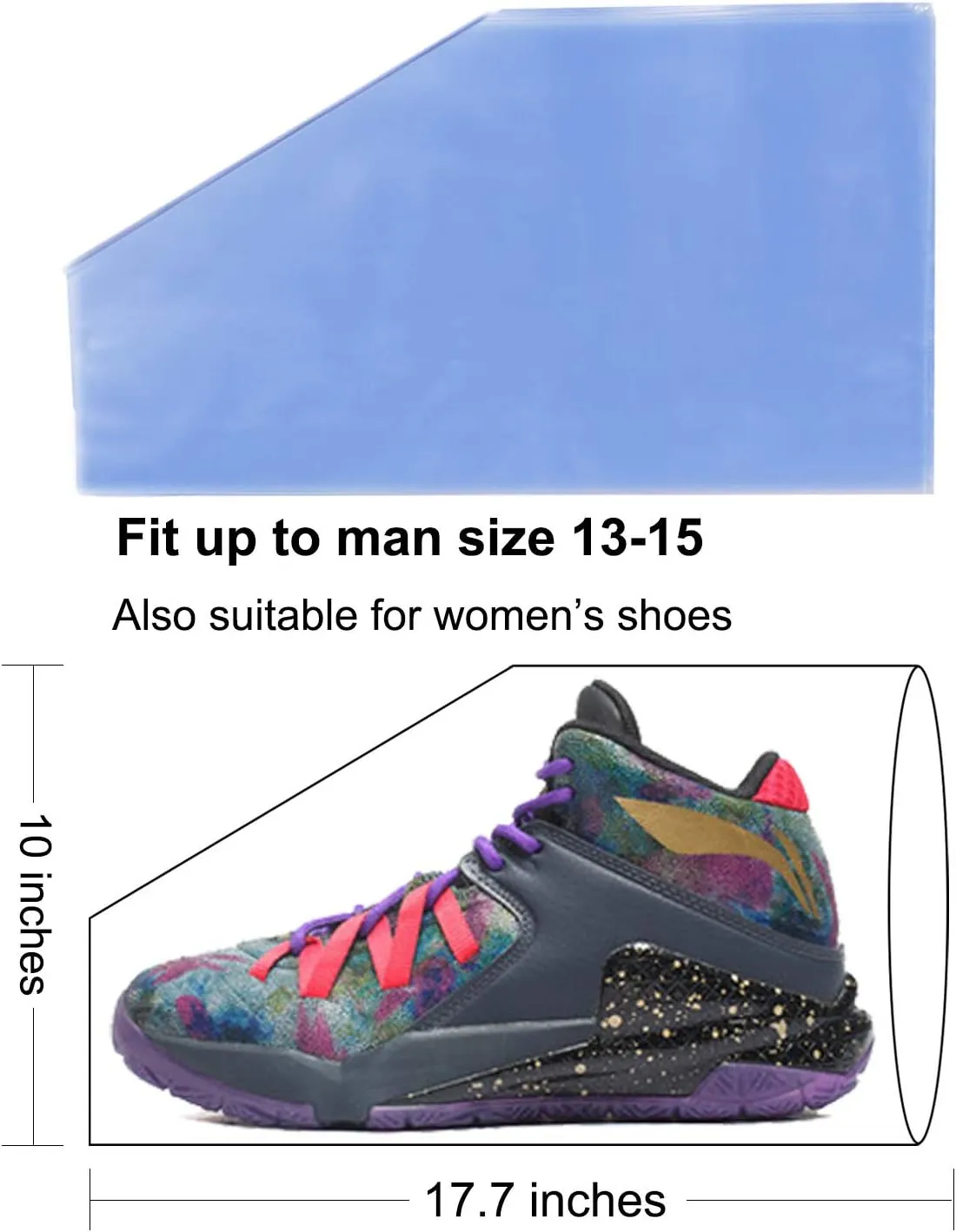 Shoe Shrink Wrap Bags,100 Pcs Sneaker PVC Heat Shrink Plastic Wrap Large Shoes Protector for Men Women Effectively Avoid Sole Yellowing 10x17.7 inches