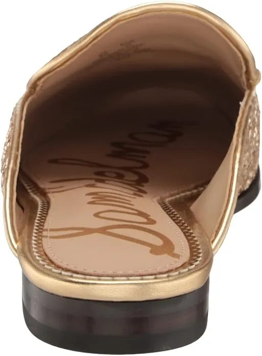 Shoes Amber Shipping options Toe Edelman Linnie Flat On Sam Dress Gold Stable Fashion Slip Rounded Mules