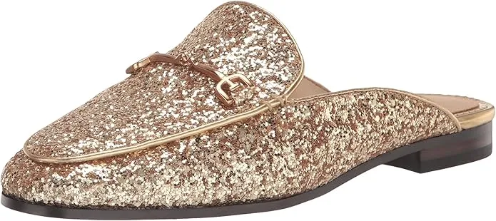 Shoes Amber Shipping options Toe Edelman Linnie Flat On Sam Dress Gold Stable Fashion Slip Rounded Mules