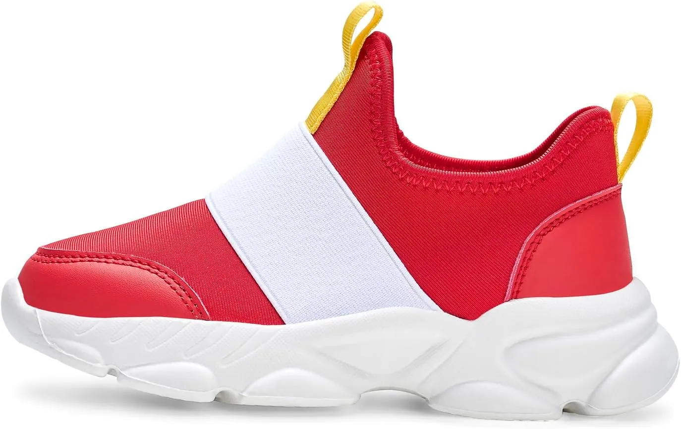 Shoes for Boys Girls Kids Red Sneakers Walking Slip on Sonic Shoes for Boys