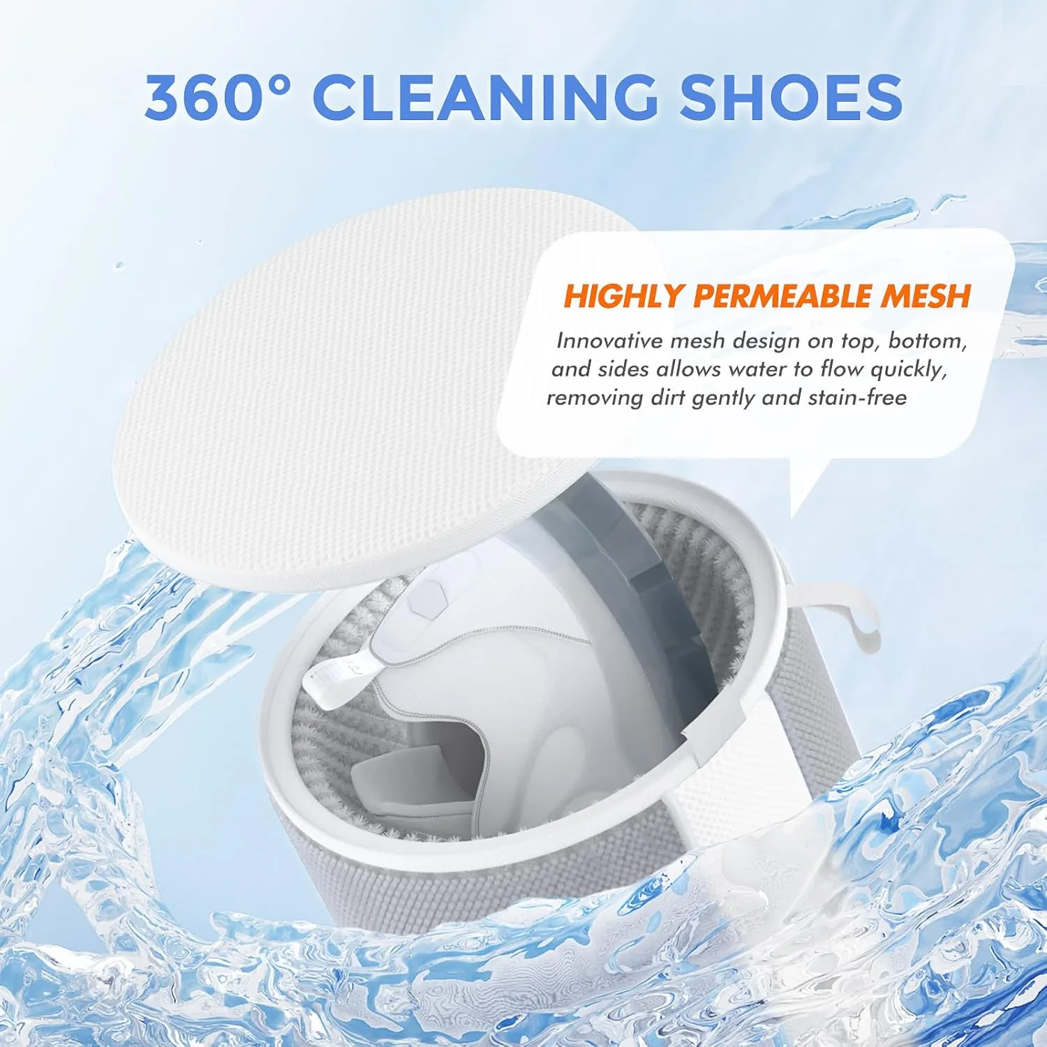 Shoes Washing Machine Bag, Laundry Bag Plush Fibers Reusable Sneaker Tennis Shoe Mesh Laundry Bags, Shoe Washing Bag for Washer and Dryer, Gray 2Pcs