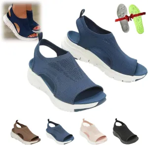 Shopellox Shoes Sandals, Washable Slingback Orthopedic Slide Sport Sandals with Arch Support for Fasciitis Women