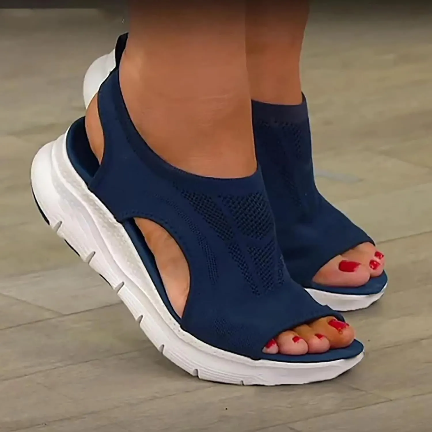 Shopellox Shoes Sandals, Washable Slingback Orthopedic Slide Sport Sandals with Arch Support for Fasciitis Women
