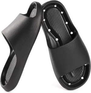 Shower Shoes for Women and Men Massage Slide Sandals Soft Cushioned Anti-Slip Pool Slides Comfort Arch Support Quick Drying Shower Shoes with Drain Holes Bathroom Slides Slippers