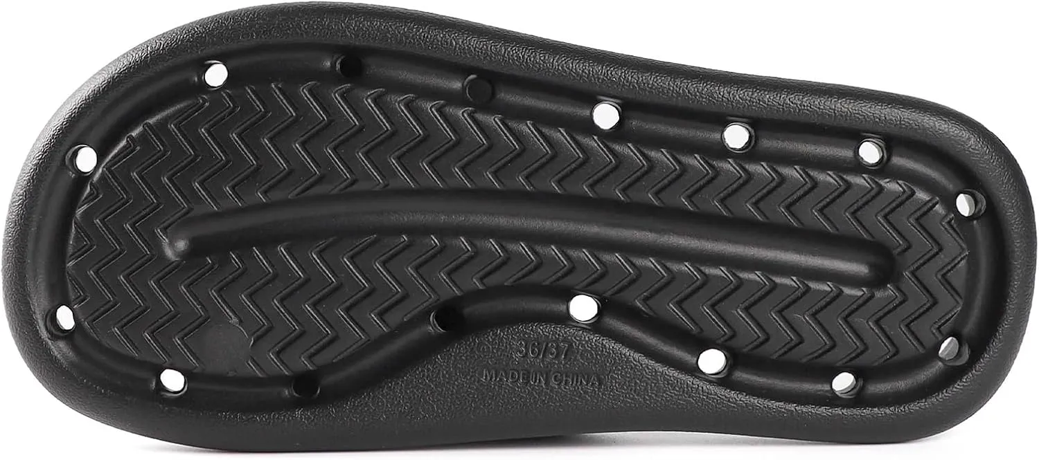 Shower Shoes for Women and Men Massage Slide Sandals Soft Cushioned Anti-Slip Pool Slides Comfort Arch Support Quick Drying Shower Shoes with Drain Holes Bathroom Slides Slippers