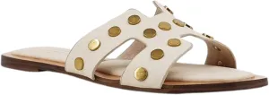 Shu Shop Womens Donatella Studded Slide Sandals, Bone (6)