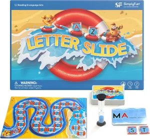 SimplyFun Letter Slide - Enhance Vocabulary and Language Skills with This Educational Game, Focused on Spelling, Consonants & Vowels, Fun for 2-4 Players, Ages 7 & Up