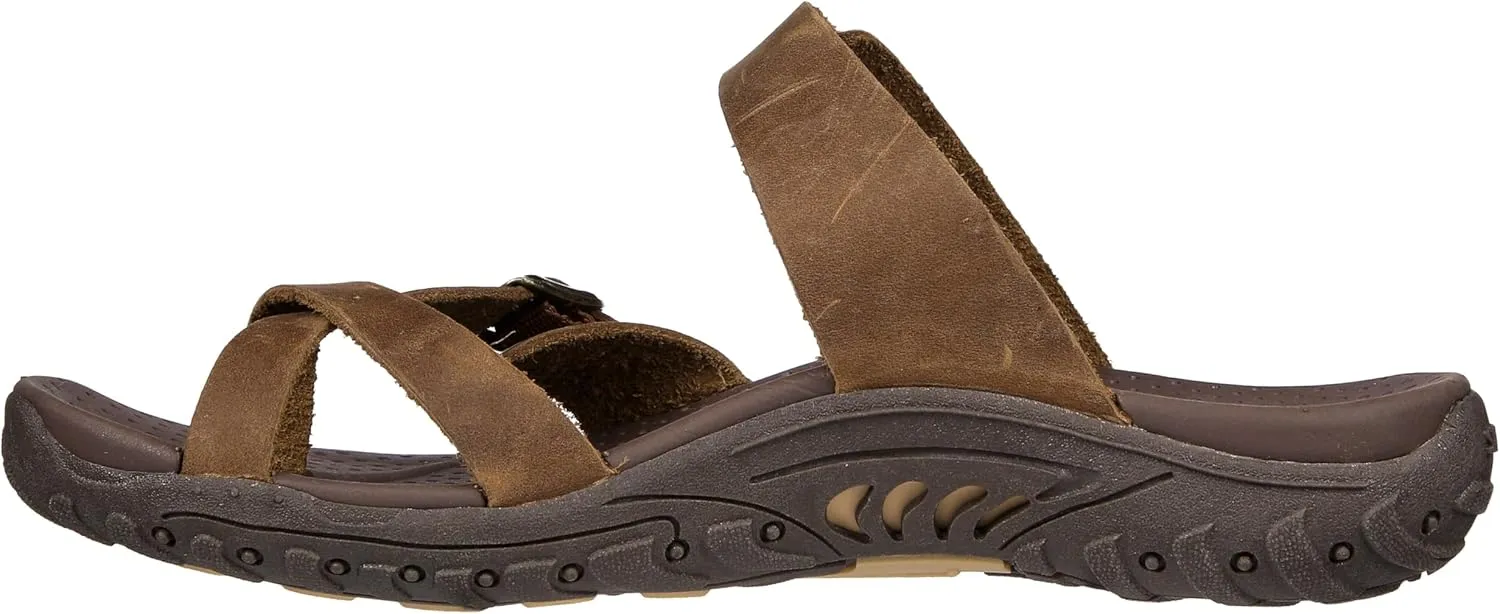 Skechers Women's Reggae-Carribean-Double Buckle Toe Thong Slide Sandal