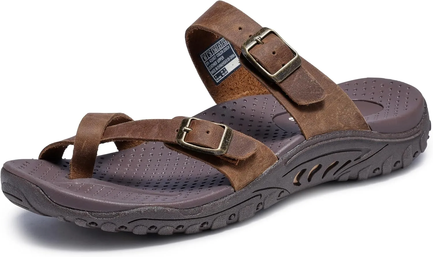 Skechers Women's Reggae-Carribean-Double Buckle Toe Thong Slide Sandal