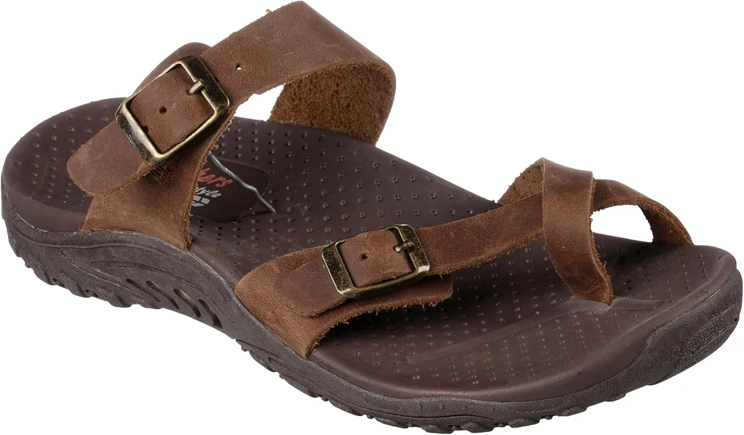 Skechers Women's Reggae-Carribean-Double Buckle Toe Thong Slide Sandal
