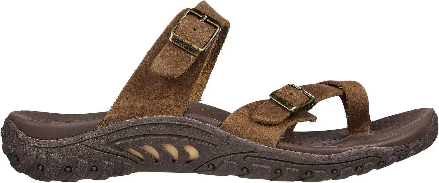 Skechers Women's Reggae-Carribean-Double Buckle Toe Thong Slide Sandal