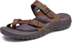 Skechers Women's Reggae-Carribean-Double Buckle Toe Thong Slide Sandal