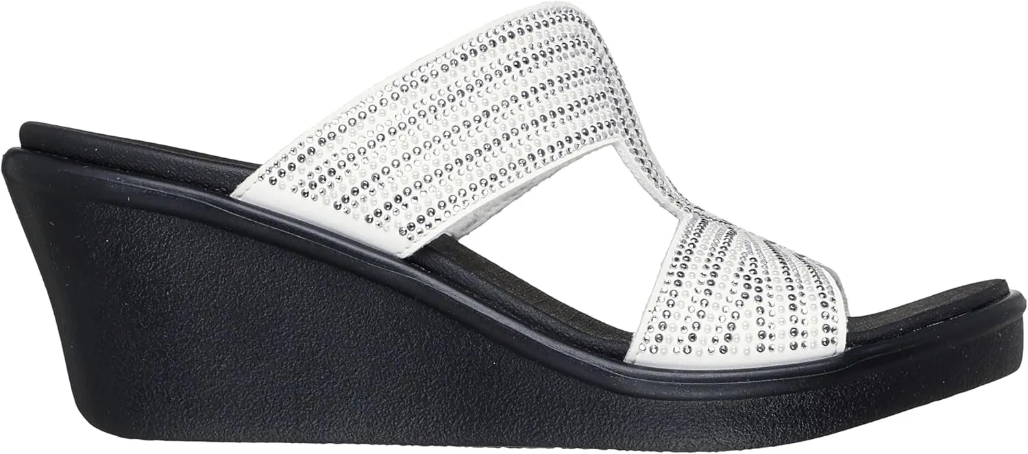 Skechers Women's Rumble on-Shining Night Wedge Sandal