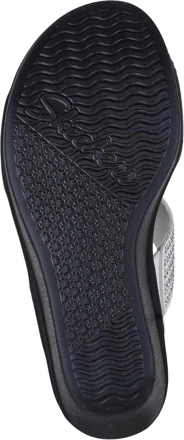 Skechers Women's Rumble on-Shining Night Wedge Sandal