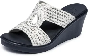 Skechers Women's Rumble on-Shining Night Wedge Sandal