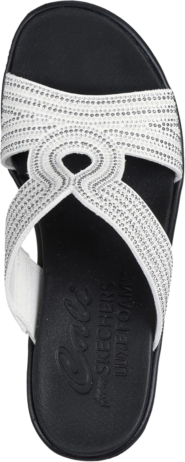 Skechers Women's Rumble on-Shining Night Wedge Sandal